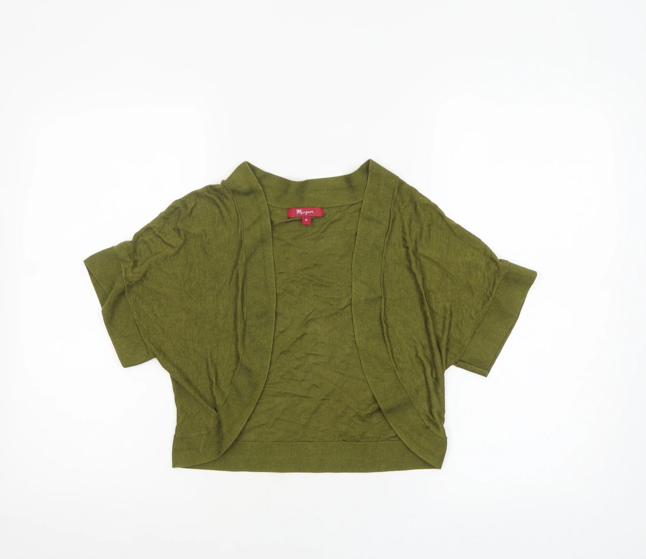 Monsoon Women Green Short Sleeve Knit Shrug M