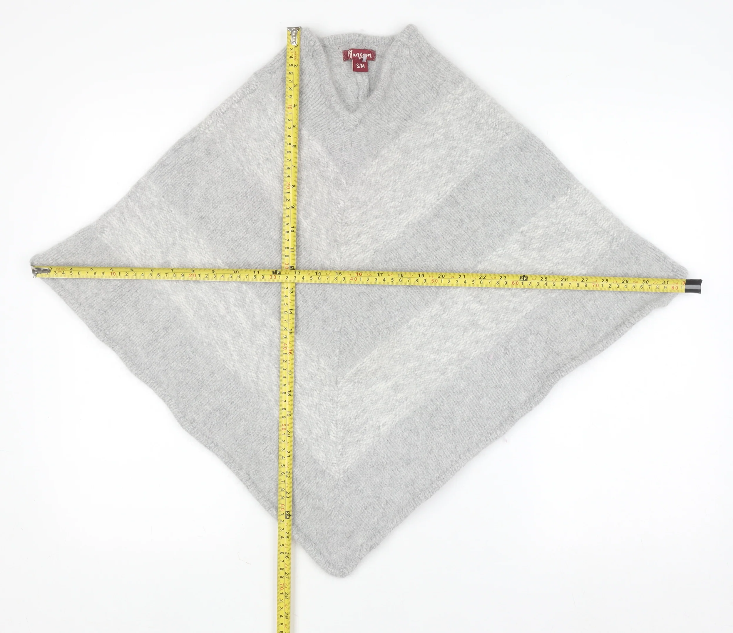 Monsoon Women Grey S Lambswool Angora Chunky Knit Cape Jumper - Image 2