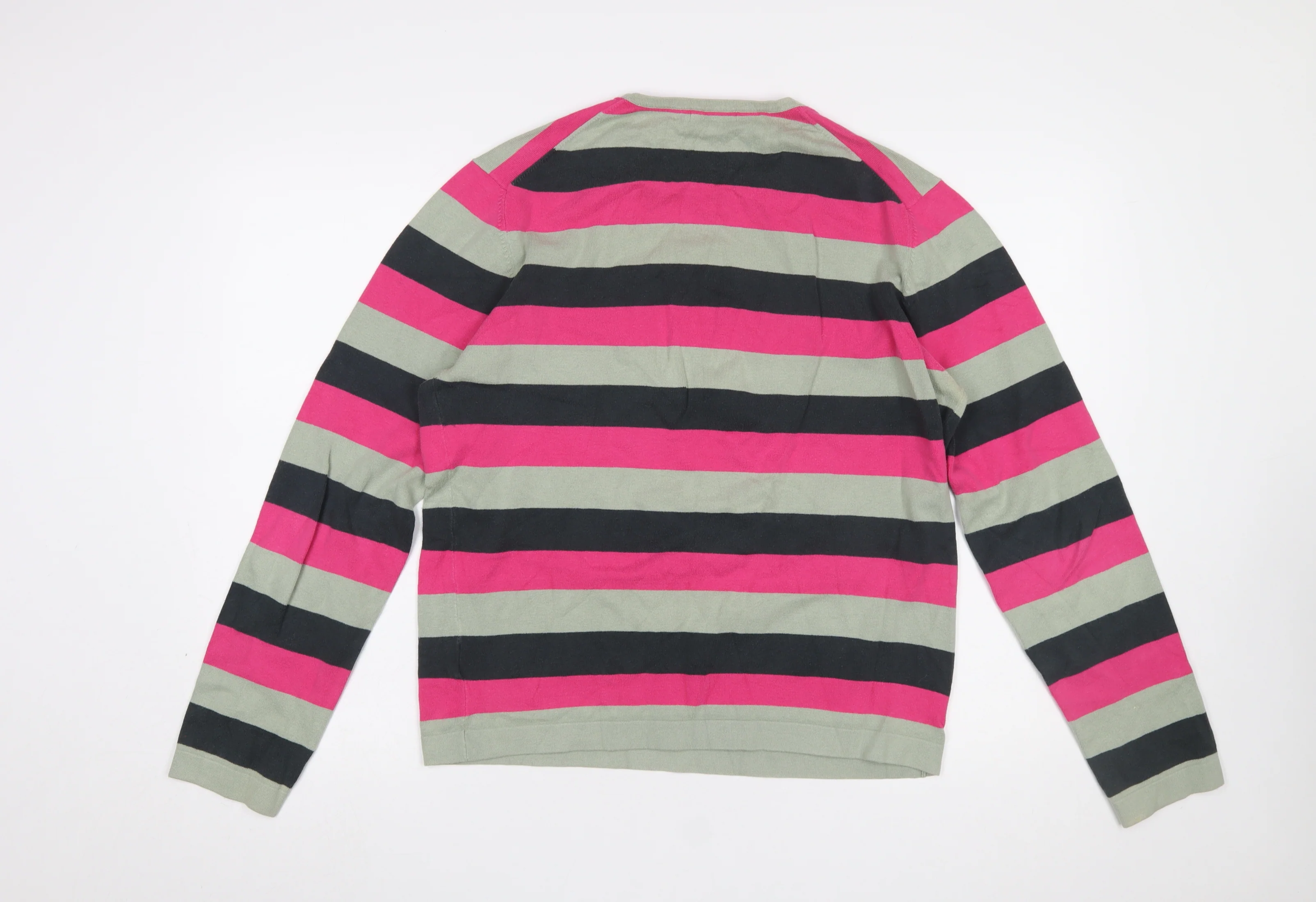 Monsoon Women Multicoloured Stripe Cotton Crew Neck Jumper M - Image 3