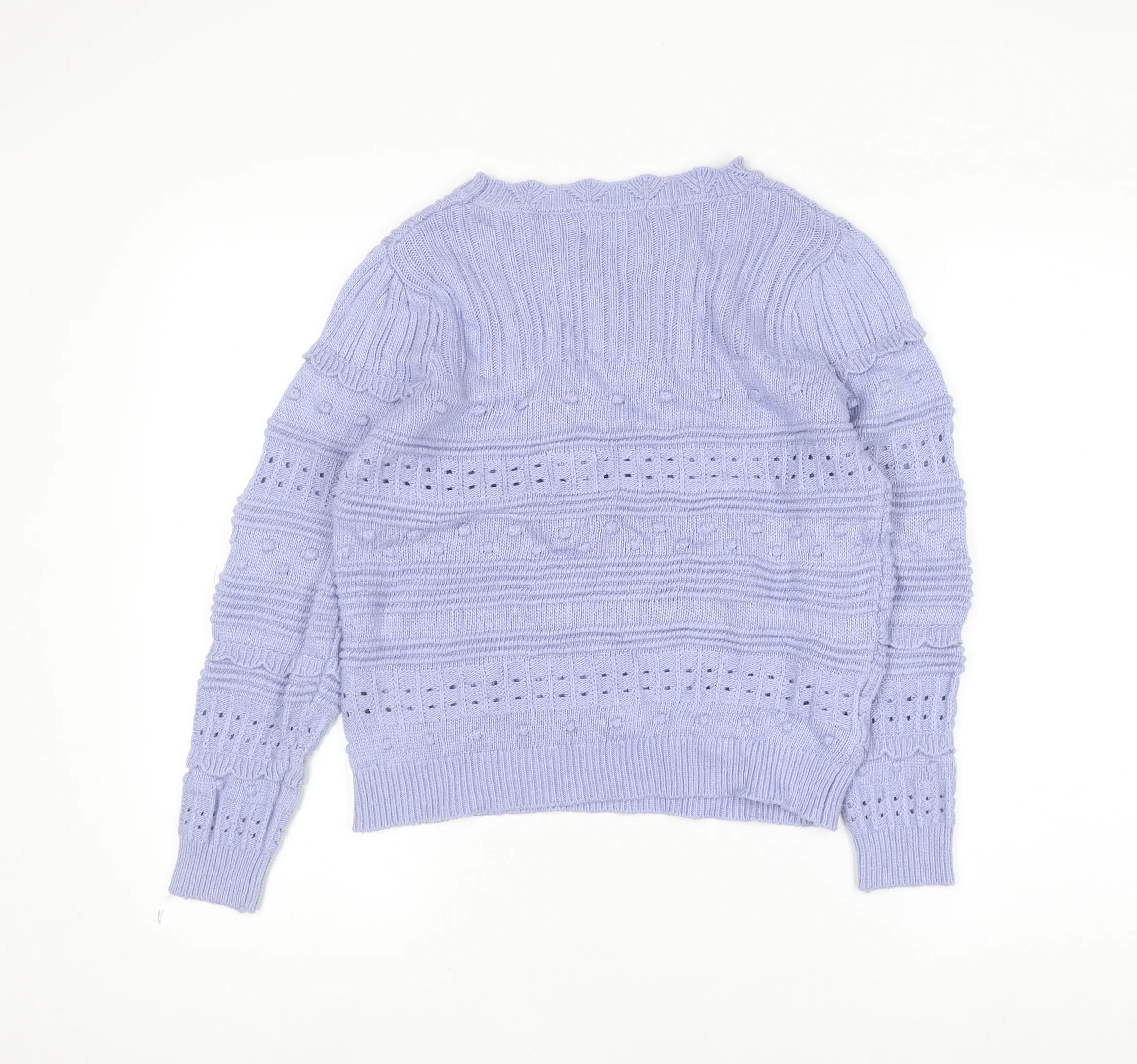 Monsoon Women Purple Knit Crew Neck Long Sleeve Jumper S - Image 3