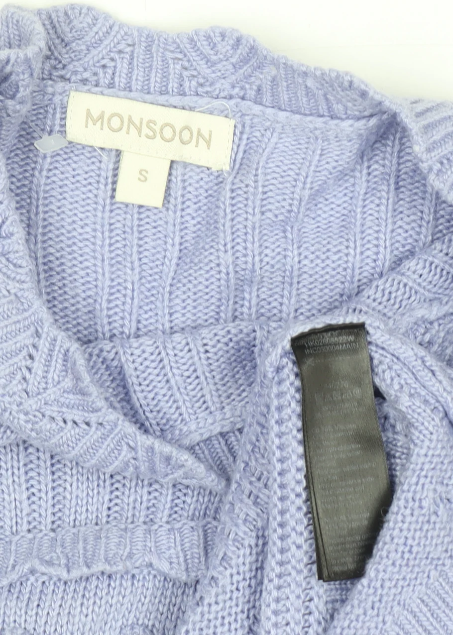 Monsoon Women Purple Knit Crew Neck Long Sleeve Jumper S - Image 4