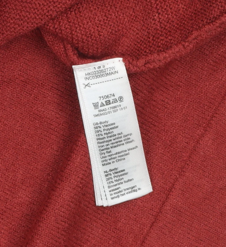 Monsoon Women Red Roll Neck 3/4 Sleeve Pullover Jumper M - Image 4