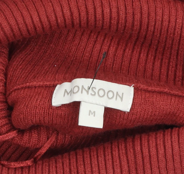 Monsoon Women Red Roll Neck 3/4 Sleeve Pullover Jumper M - Image 5