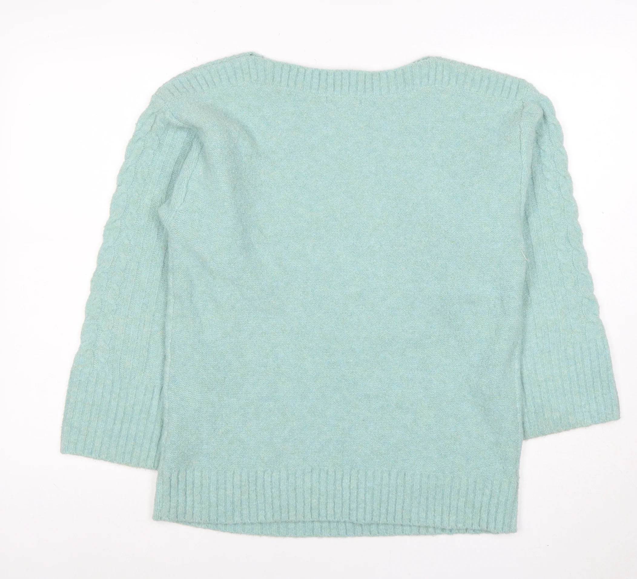 Monsoon Women’s Blue Cable Knit Crew Neck Jumper Size S
