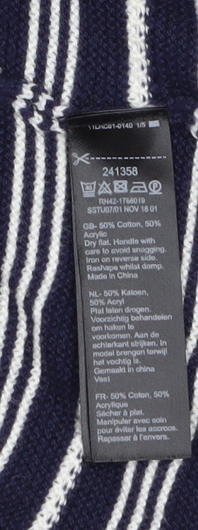 Monsoon Women’s Blue Striped Knit Long Sleeve Open Cardigan Size 8 - Image 4