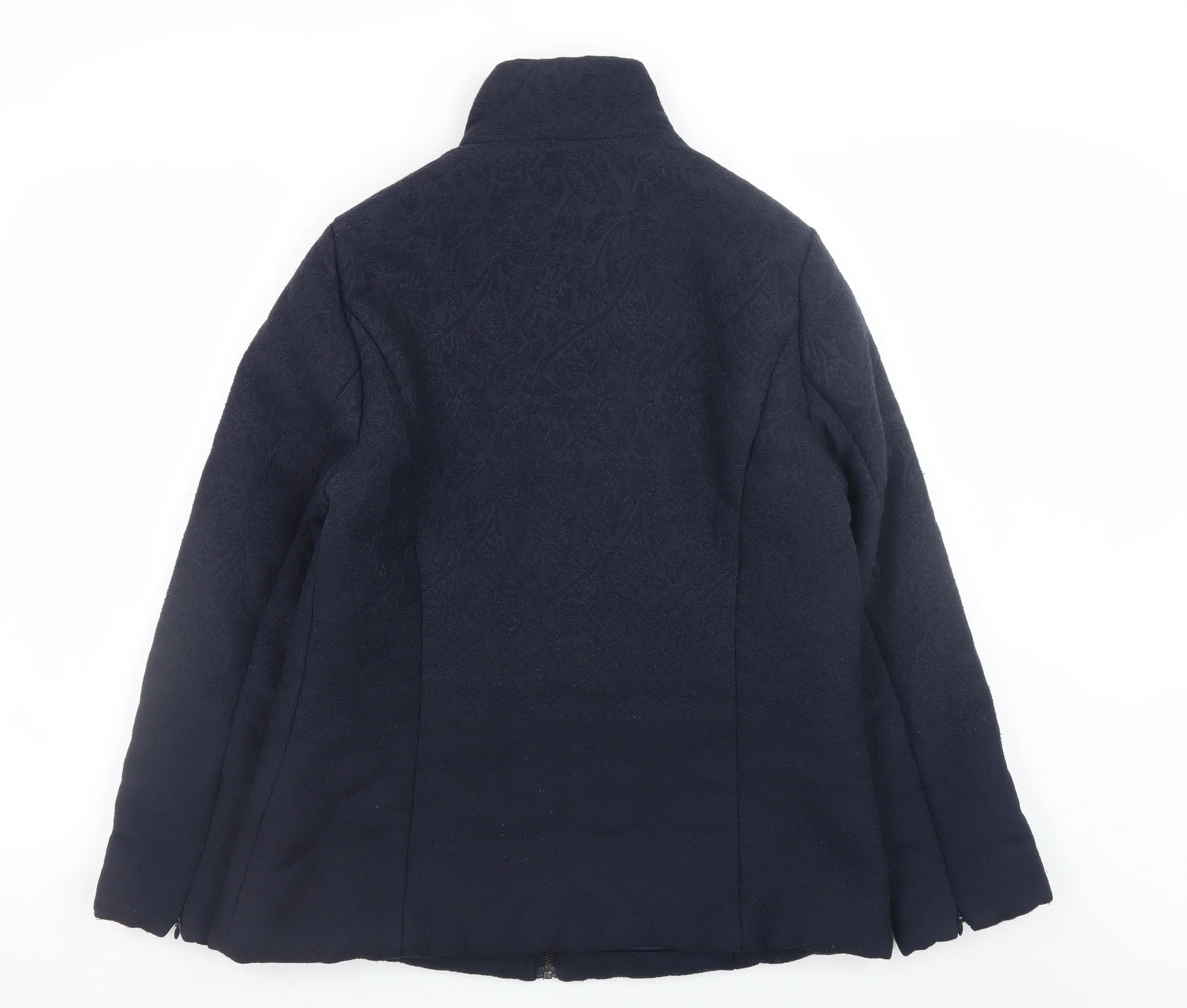 Monsoon Women’s Blue Wool Blend Full Zip Jacket Size 12 - Image 3