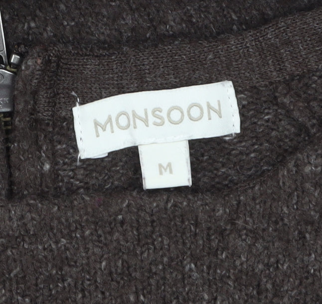 Monsoon Women’s Brown Wool Alpaca Tunic Jumper Medium 3/4 Sleeve - Image 5