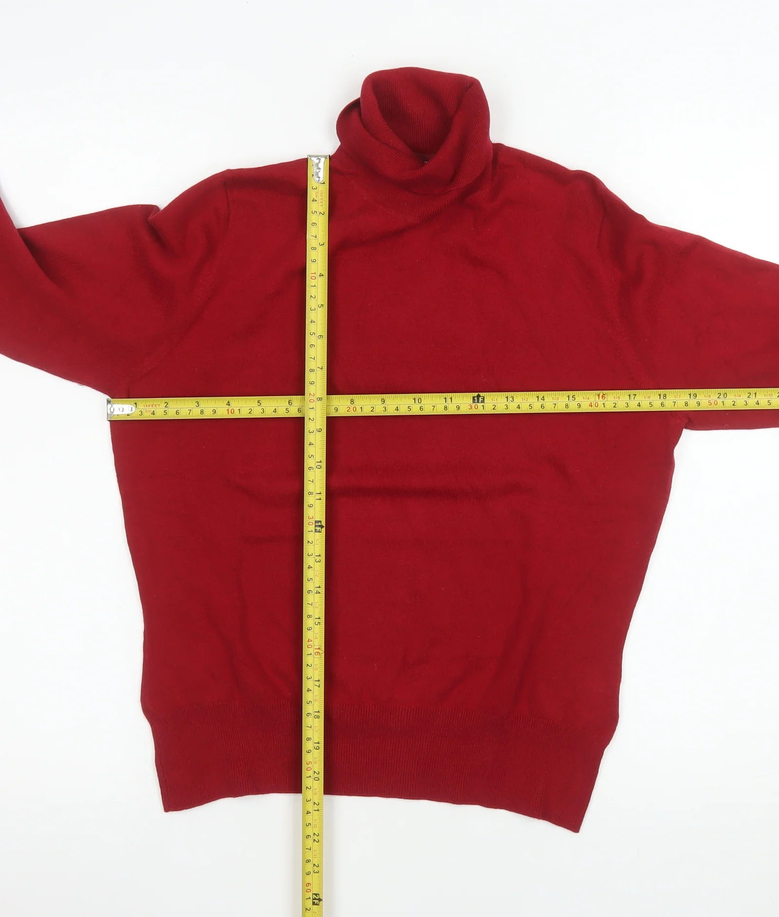 Monsoon Women’s Red Roll Neck Cotton Blend Jumper Size 12 - Image 2