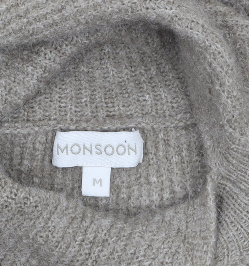 Monsoon Women's Beige Roll Neck Chunky Knit Wool Alpaca Jumper M - Image 5