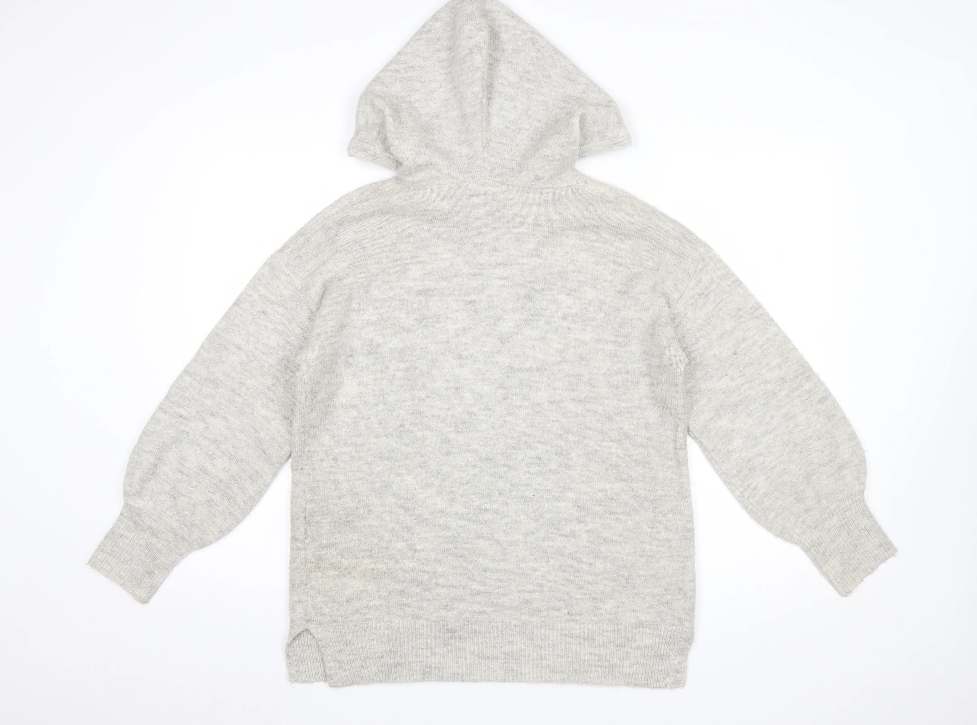 Monsoon Women's Grey Hooded Knit Pullover Jumper Size S - Image 3