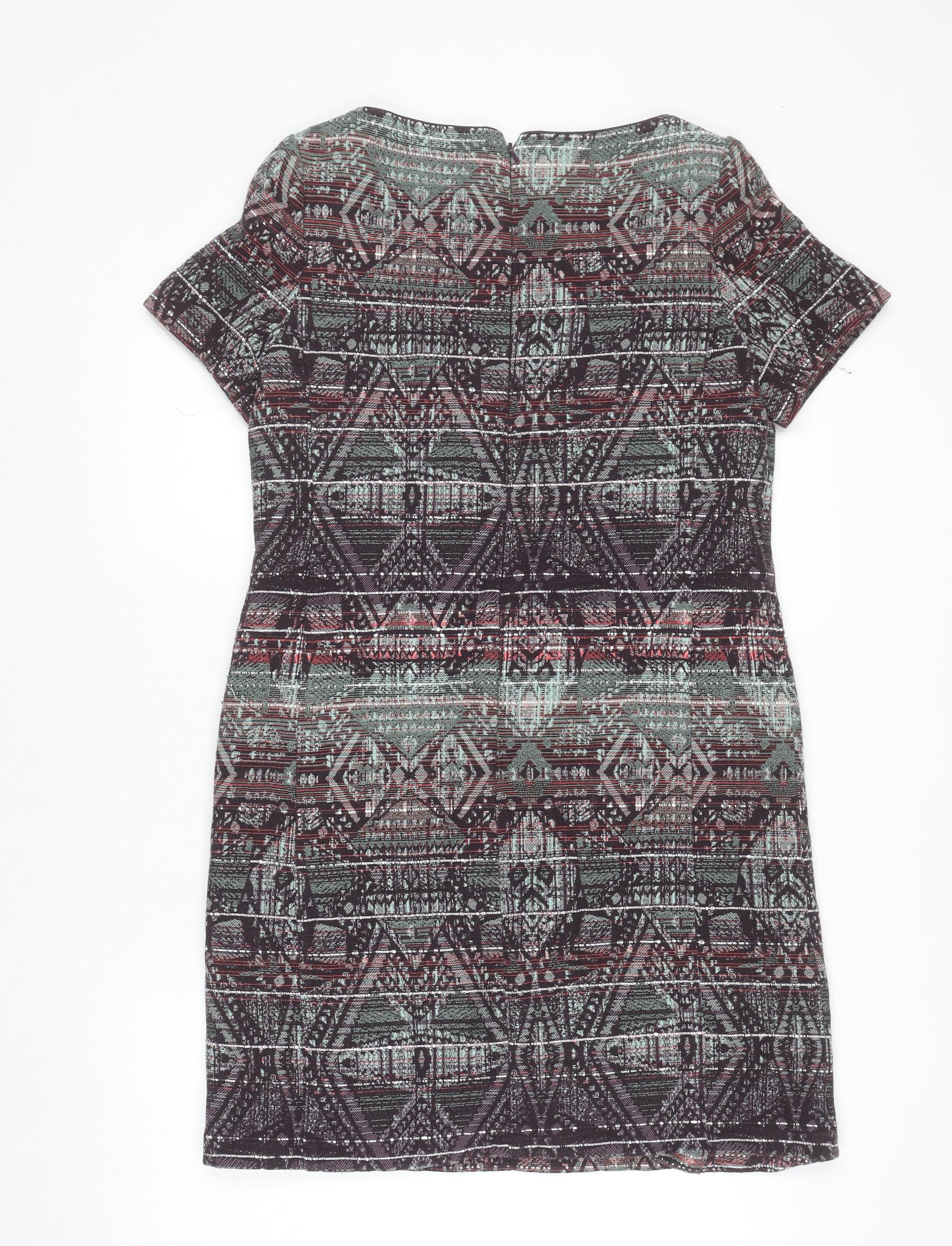 Monsoon Womens Multicoloured Size 10 Shift Dress Short Sleeve - Image 3