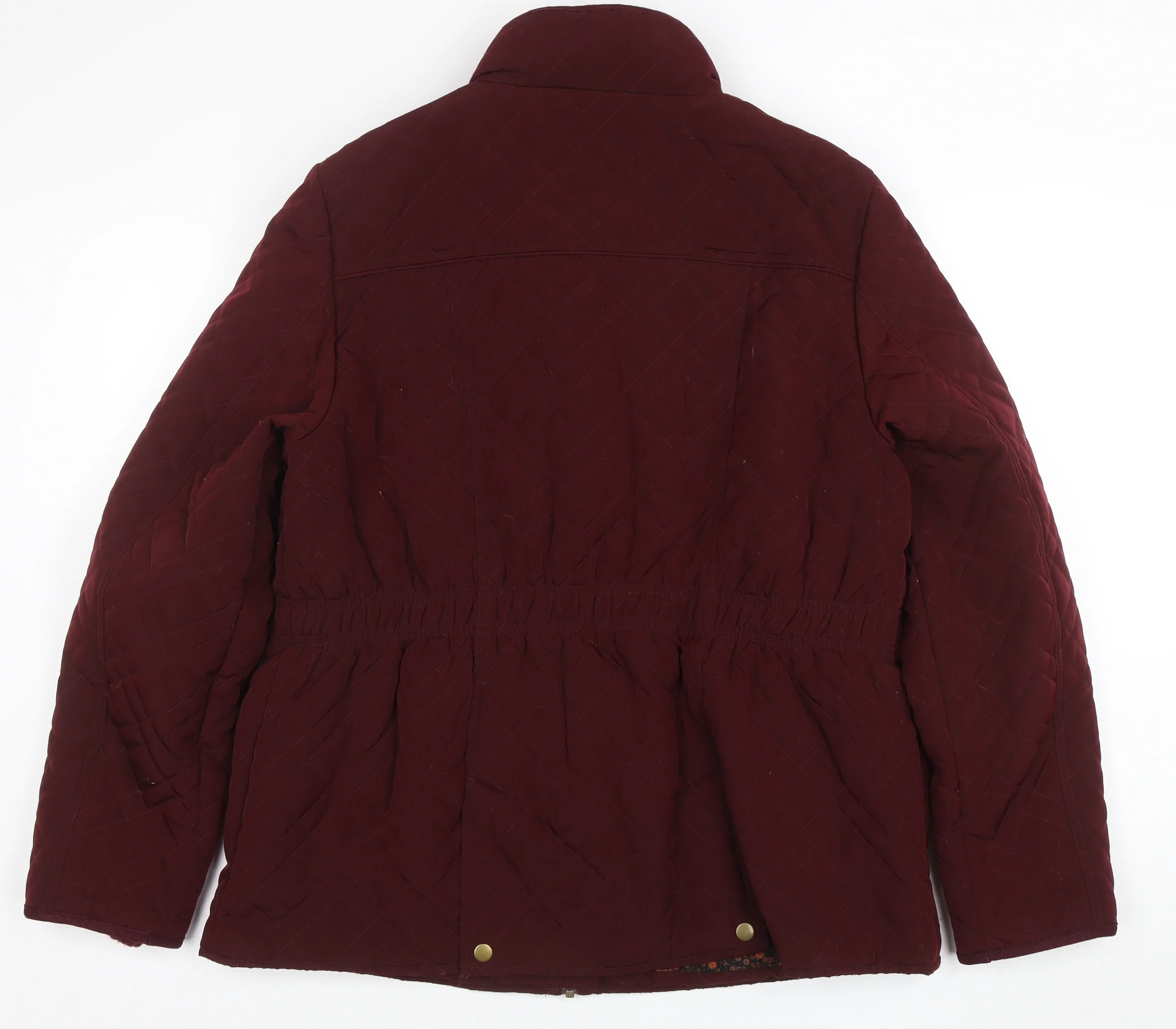 Monsoon Womens Red Quilted Jacket Size 18 Lined Full Zip Winter Coat - Image 3