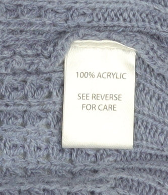 Moral Fiber Women's Blue Waffle Knit Open Cardigan Size M - Image 5