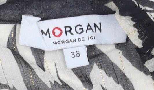 Morgan Women’s Black Floral Sleeveless Tunic Blouse Size 8 - Image 4