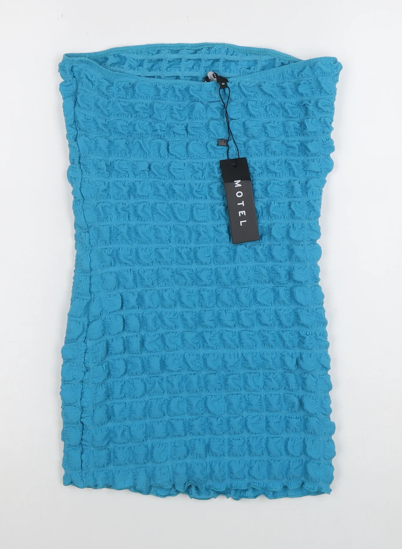 Motel Women Blue Strapless Stretch Bodycon Short Dress Size S - Image 3