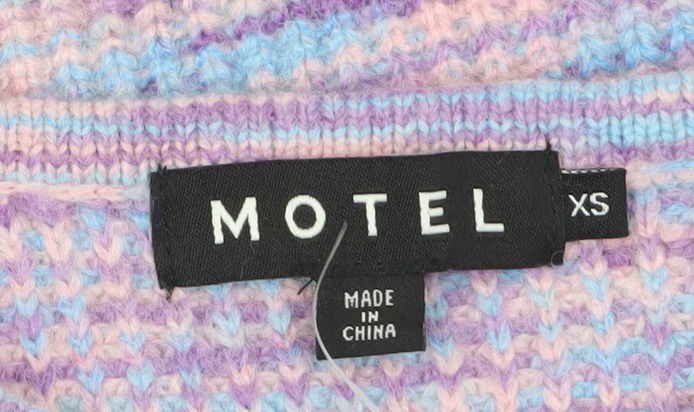 Motel Women’s Multicoloured Knit Crop Jumper XS Crew Neck Pullover - Image 5