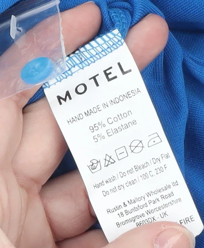 Motel Womens Blue XS Long Sleeve Button Shirt Dress Cotton Blend - Image 5