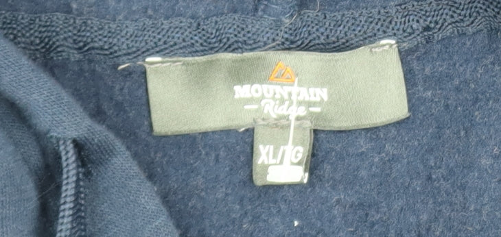Mountain Ridge Men's Navy Blue Full Zip Hoodie XL Cotton Blend - Image 4