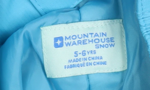 Mountain Warehouse Boys Blue 5-6 Years Snow Pants Waterproof Winter Trousers - Image 4