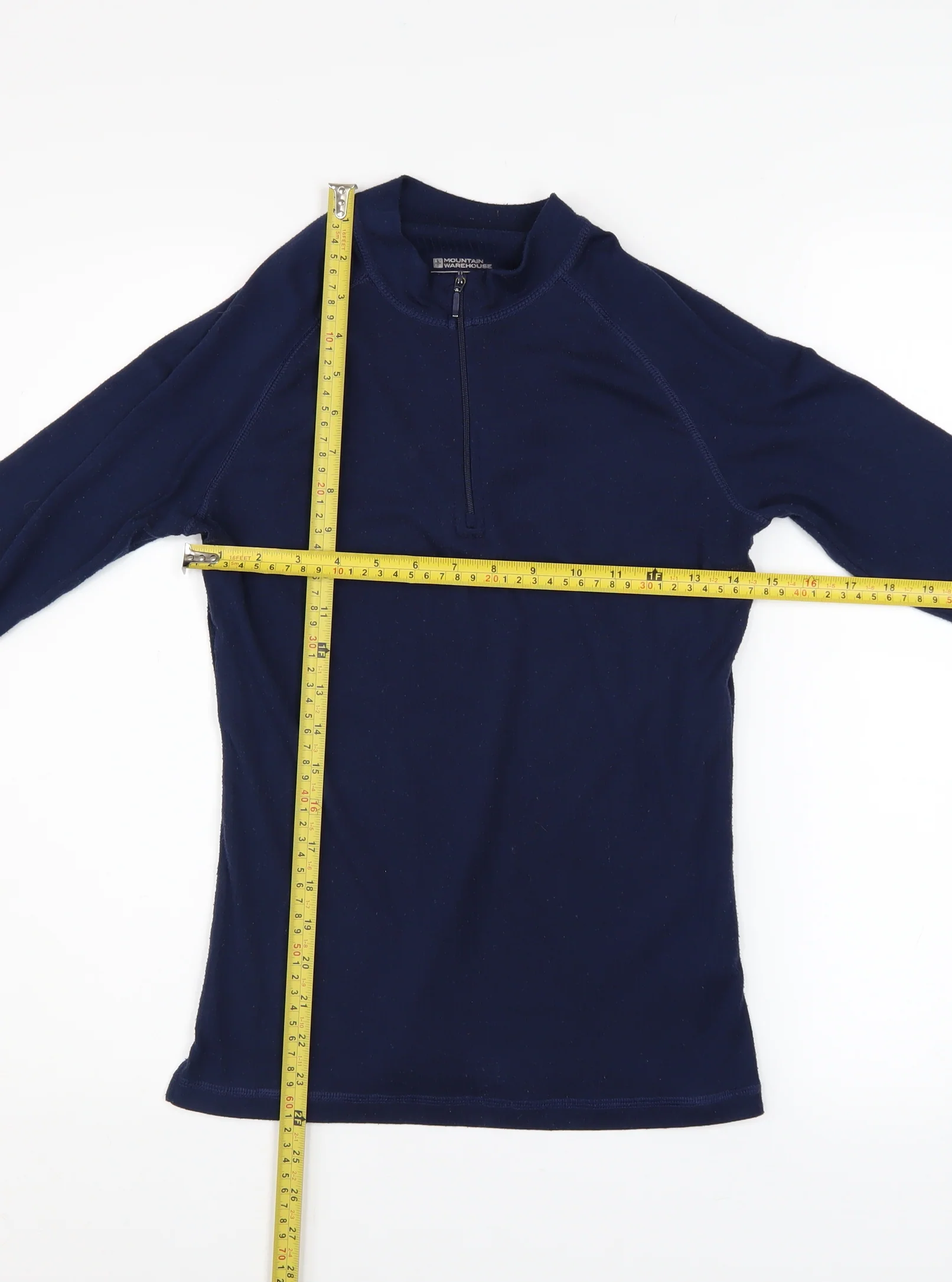 Mountain Warehouse Women's Navy 1/4 Zip Fleece Pullover Size 8 - Image 2