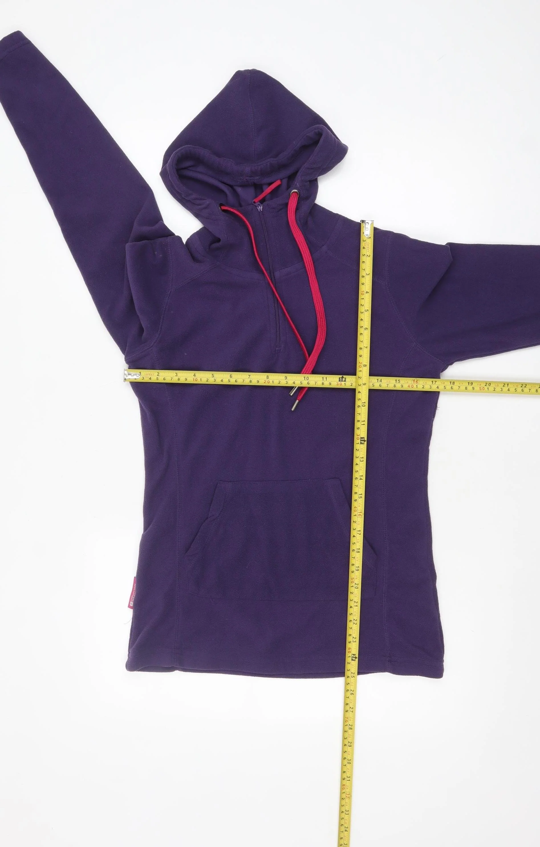 Mountain Warehouse Women's Purple Fleece Hoodie UK10 1/2 Zip Pullover - Image 2