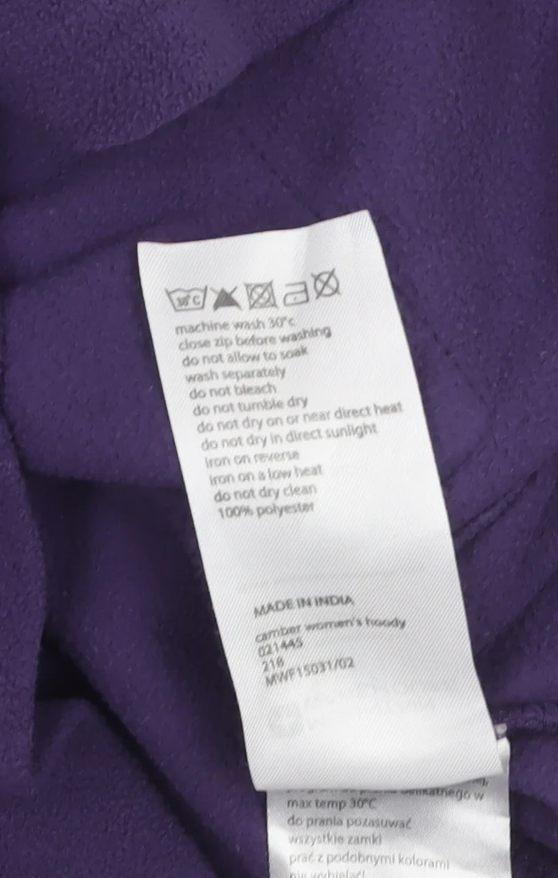 Mountain Warehouse Women's Purple Fleece Hoodie UK10 1/2 Zip Pullover - Image 4