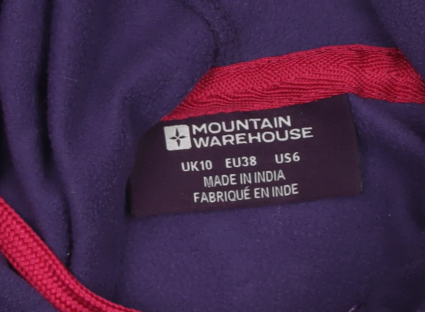 Mountain Warehouse Women's Purple Fleece Hoodie UK10 1/2 Zip Pullover - Image 5
