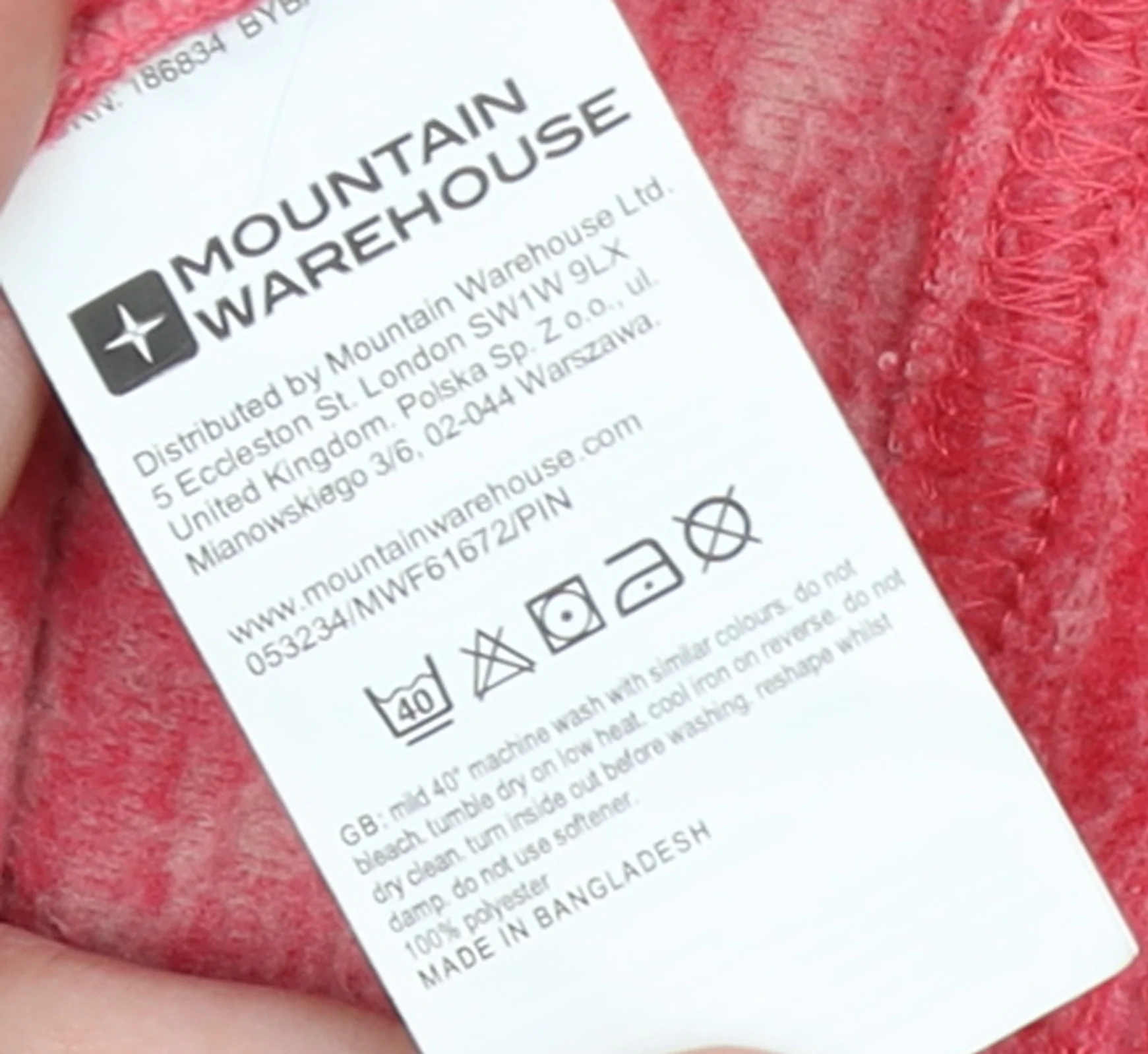Mountain Warehouse Womens Red 1/4 Zip Fleece Pullover UK 8 - Image 5