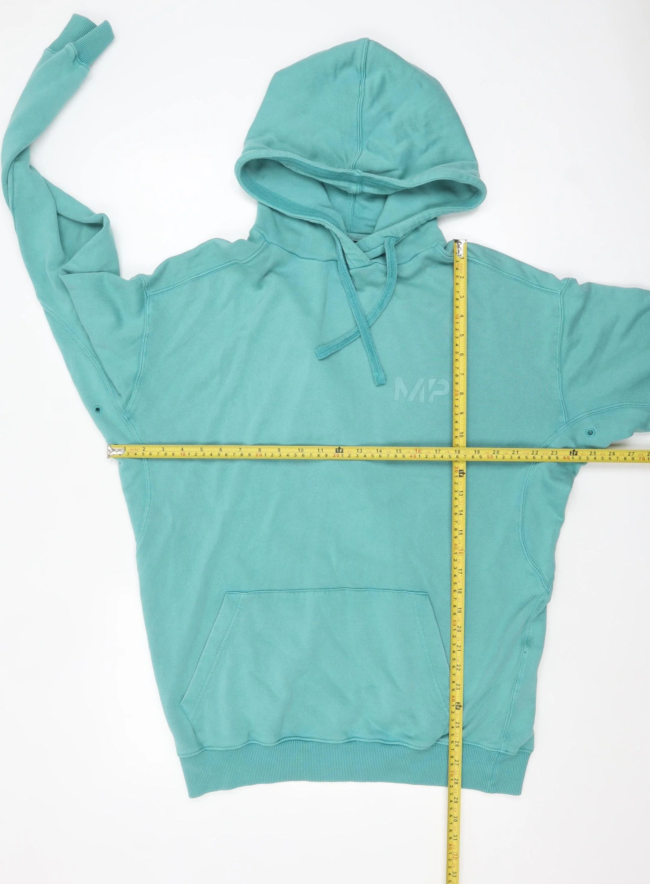 MP Men's Green Pullover Hoodie L Regular Fit Fleece Sweatshirt - Image 2