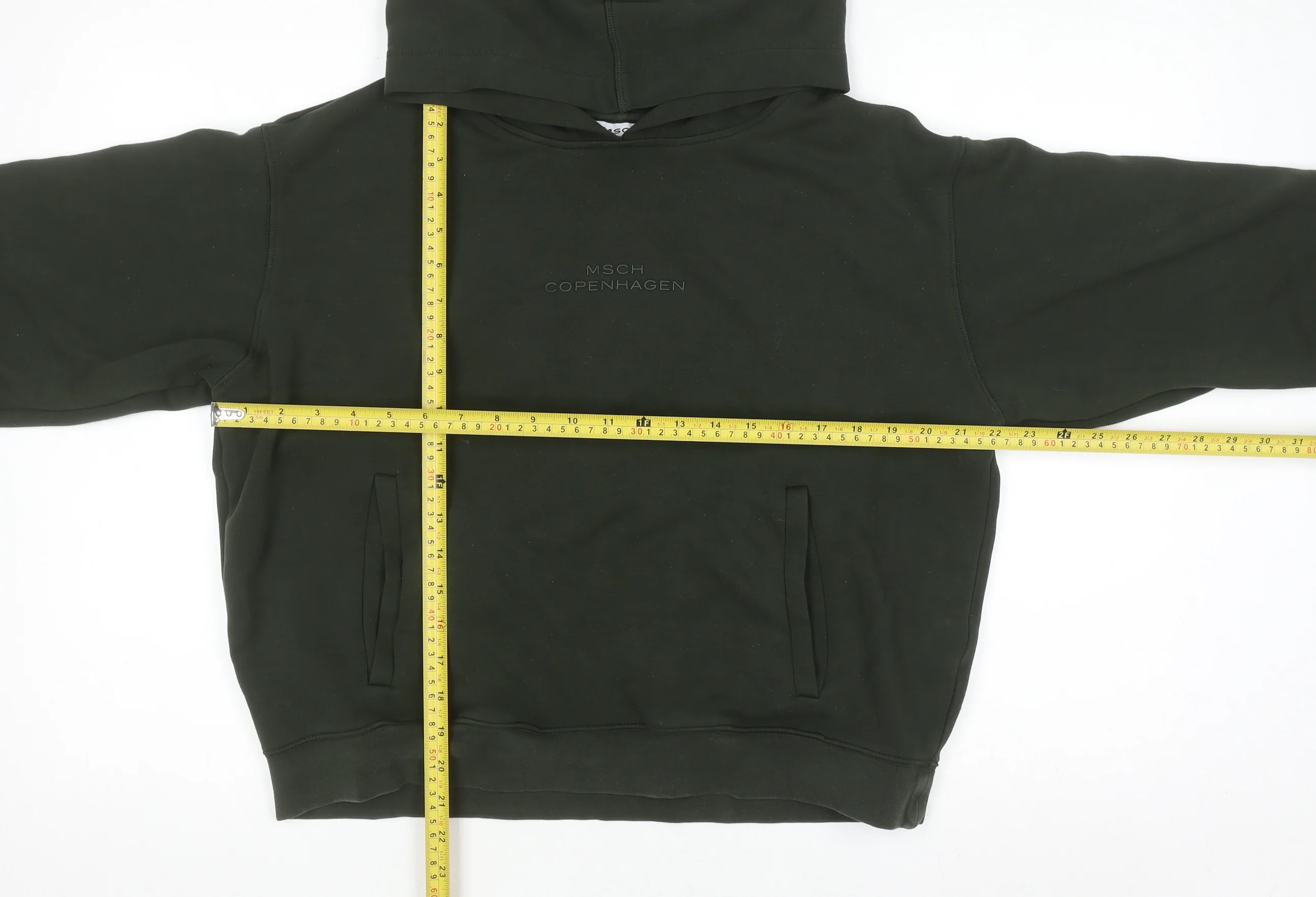 MSCH Copenhagen Women Green M/L Pullover Hoodie Cotton Blend - Image 2