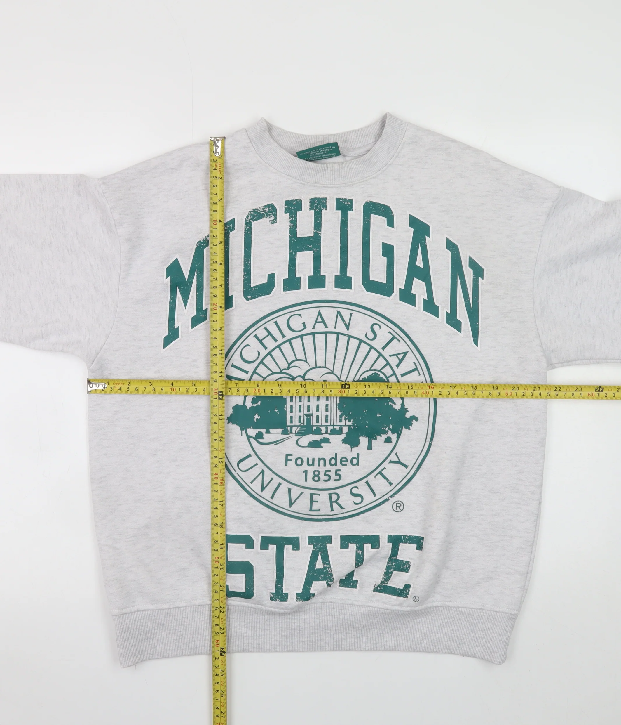 MSU Michigan State University Grey Crew Neck Sweatshirt Women’s XXS - Image 2