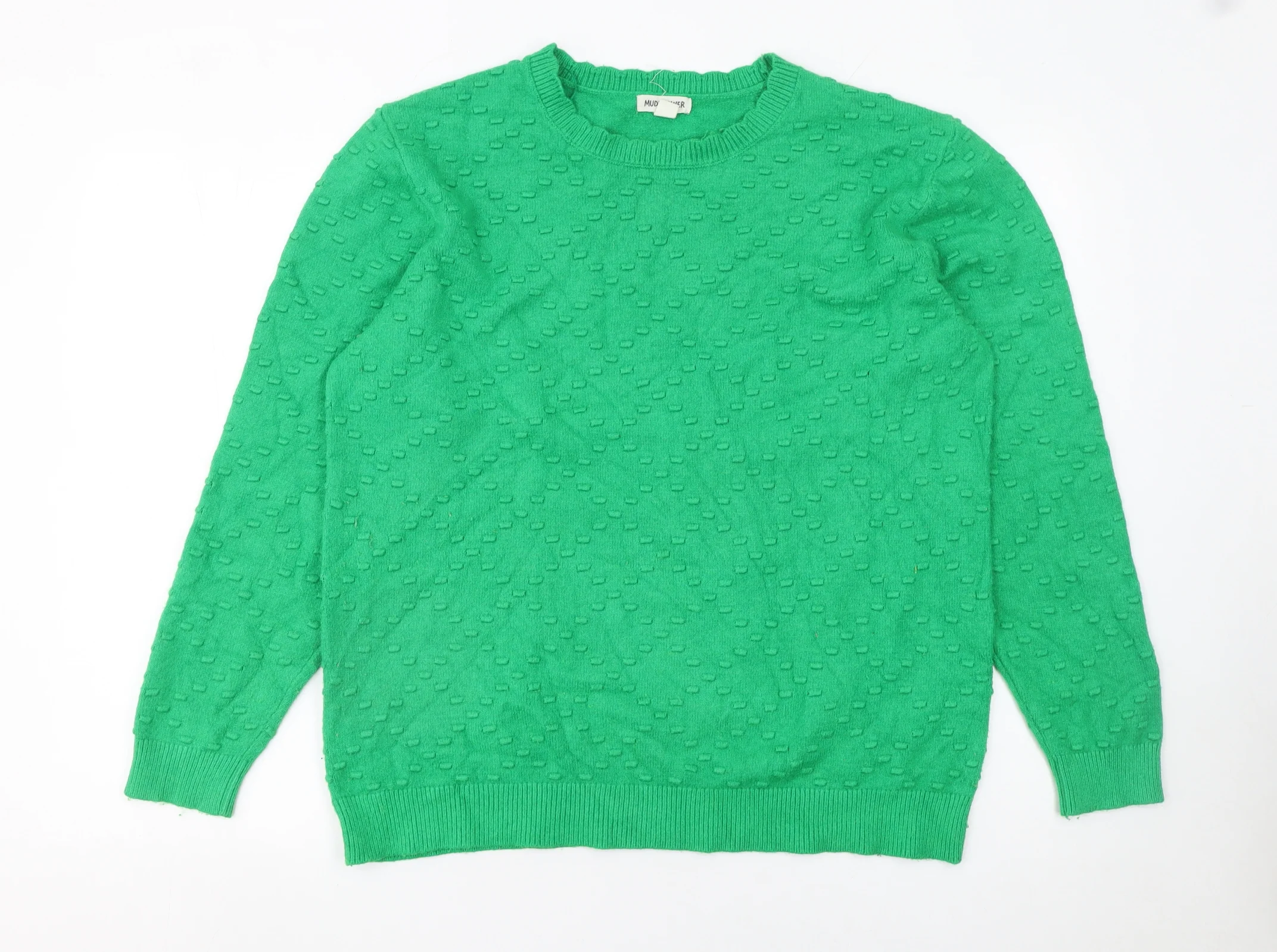 Mudflower Women’s Green Crew Neck Knit Jumper Size 18