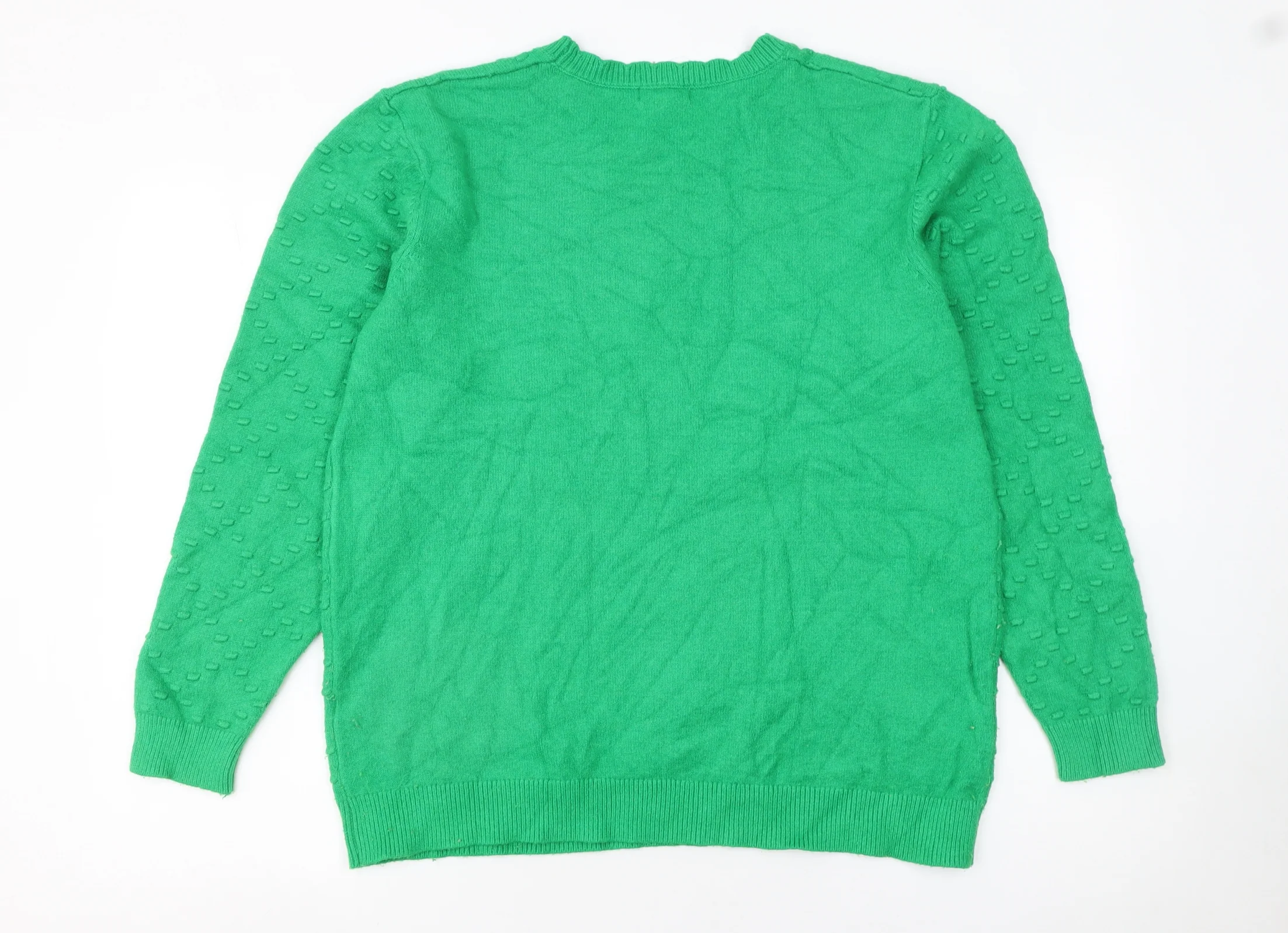 Mudflower Women’s Green Crew Neck Knit Jumper Size 18 - Image 3