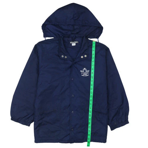 NAF NAF Men's Blue Hooded Windbreaker Jacket M - Image 2