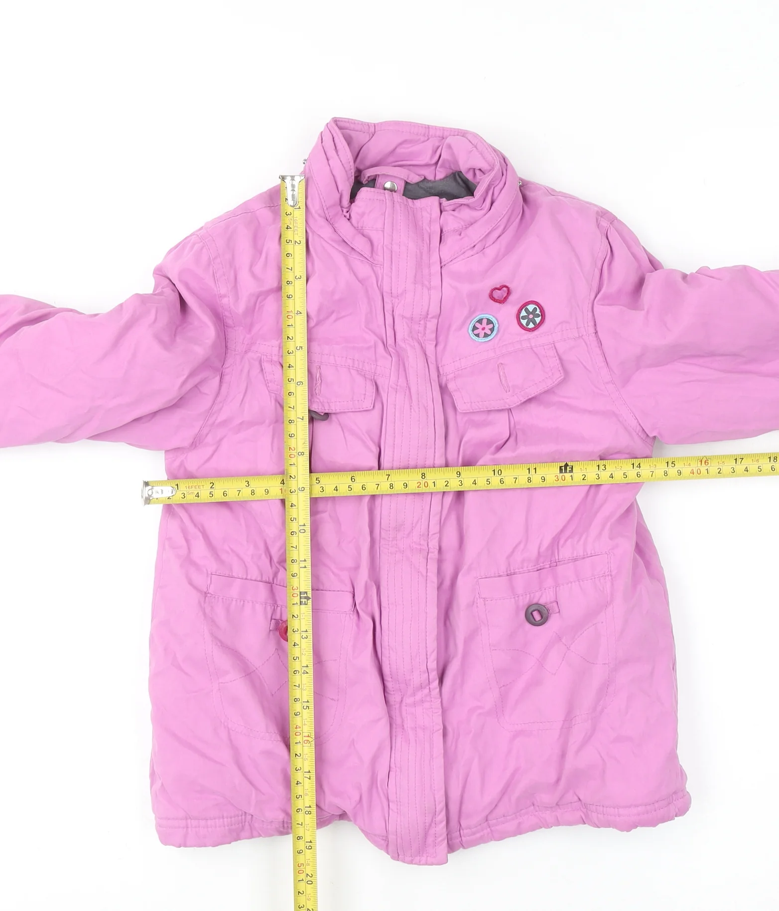 Name It Girls Pink Lined Mid-Length Puffer Coat 5-6 Years Hooded Jacket - Image 2