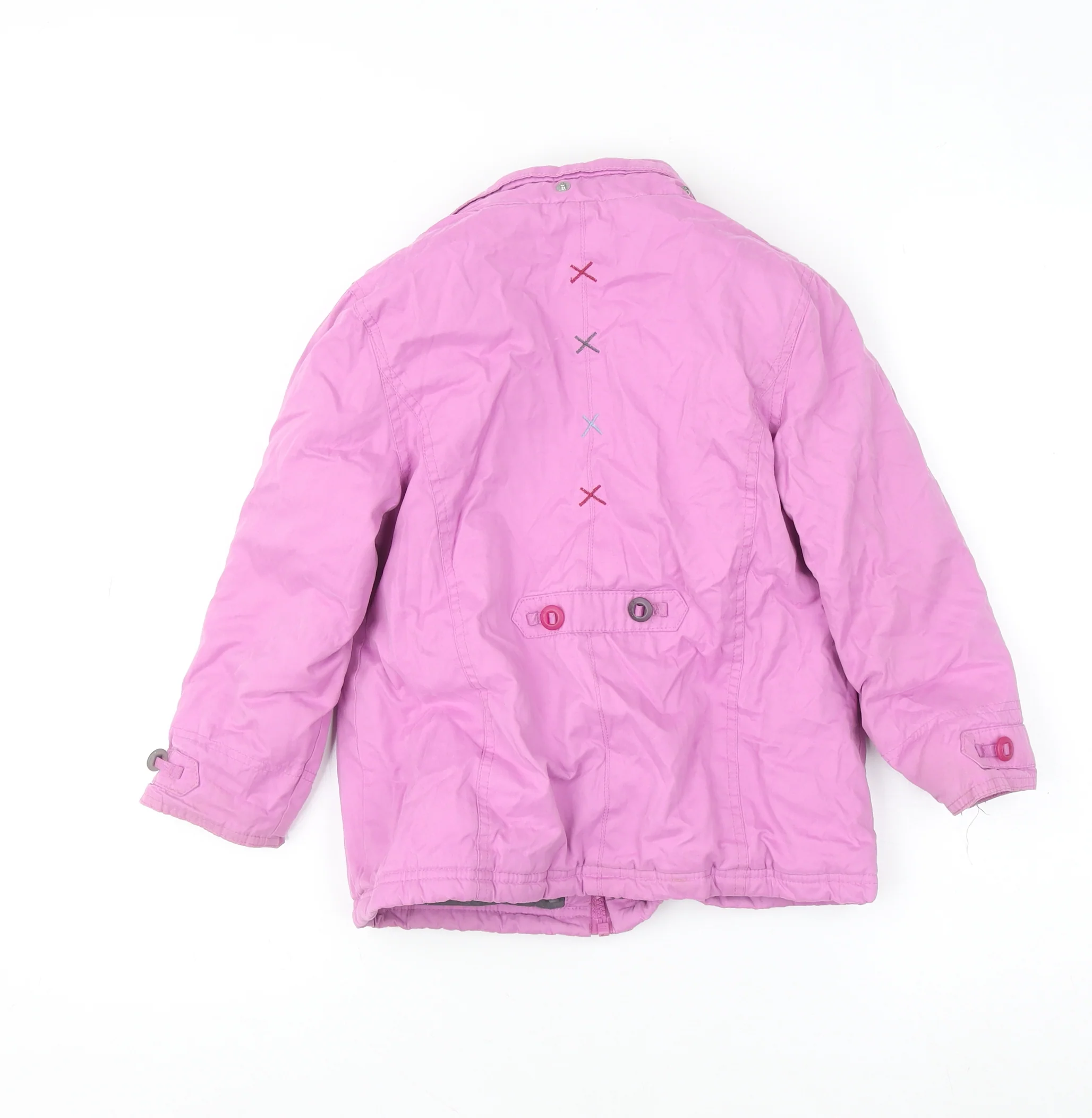 Name It Girls Pink Lined Mid-Length Puffer Coat 5-6 Years Hooded Jacket - Image 3