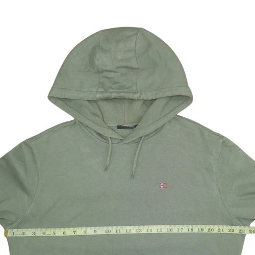 Napapijri Men’s Green Pullover Hoodie Fleece Lined M Excellent - Image 2