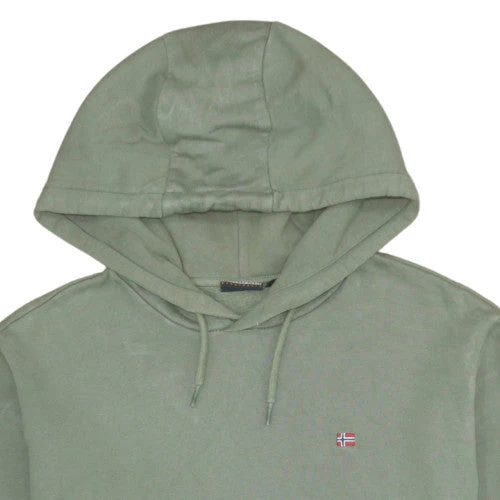 Napapijri Men’s Green Pullover Hoodie Fleece Lined M Excellent - Image 8