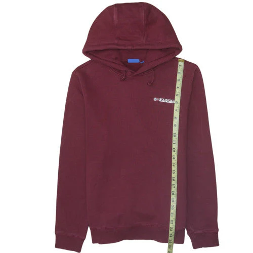 Napapijri Men’s Red Pullover Hoodie L Regular Fit Logo Fleece - Image 3