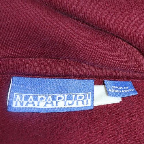 Napapijri Men’s Red Pullover Hoodie L Regular Fit Logo Fleece - Image 6