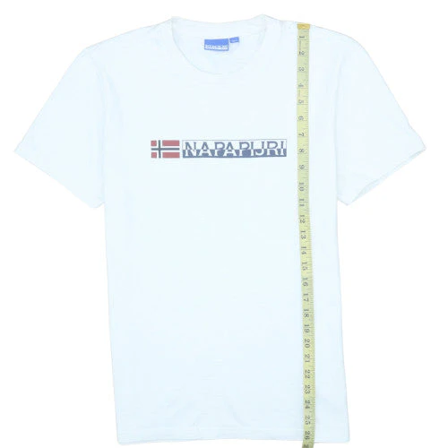 Napapijri Men’s White Cotton Logo Graphic T-Shirt Size S Regular Fit - Image 3