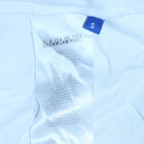 Napapijri Men’s White Cotton Logo Graphic T-Shirt Size S Regular Fit - Image 5