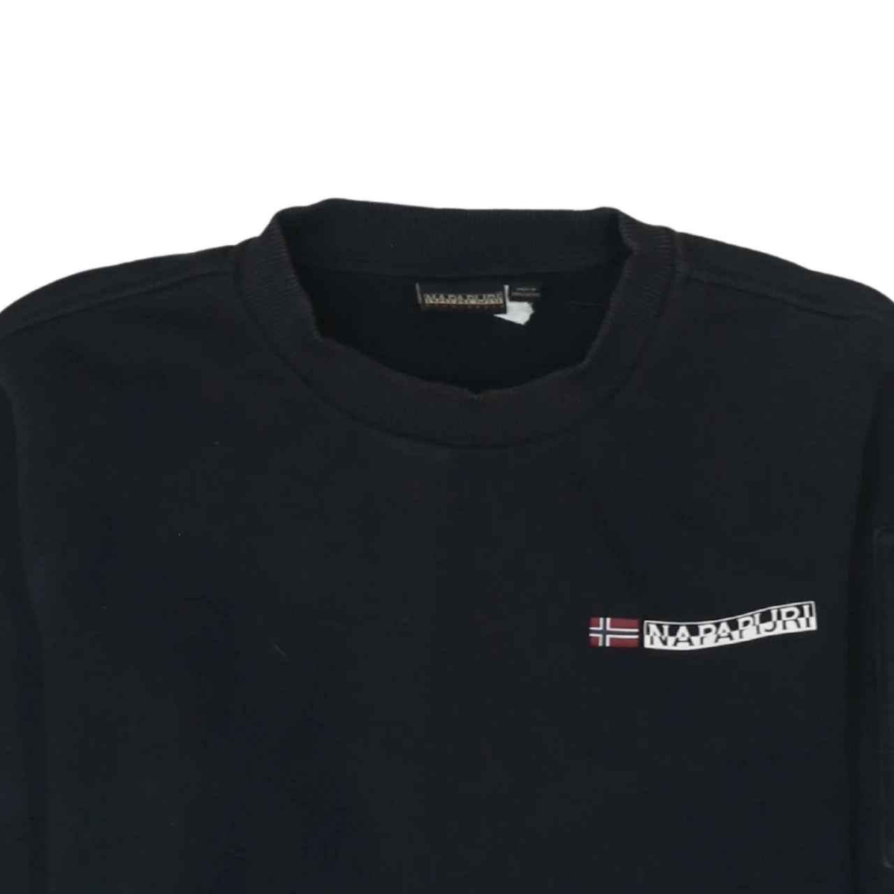 Napapijri Mens Black Logo Crew Neck Sweatshirt Size L - Image 8