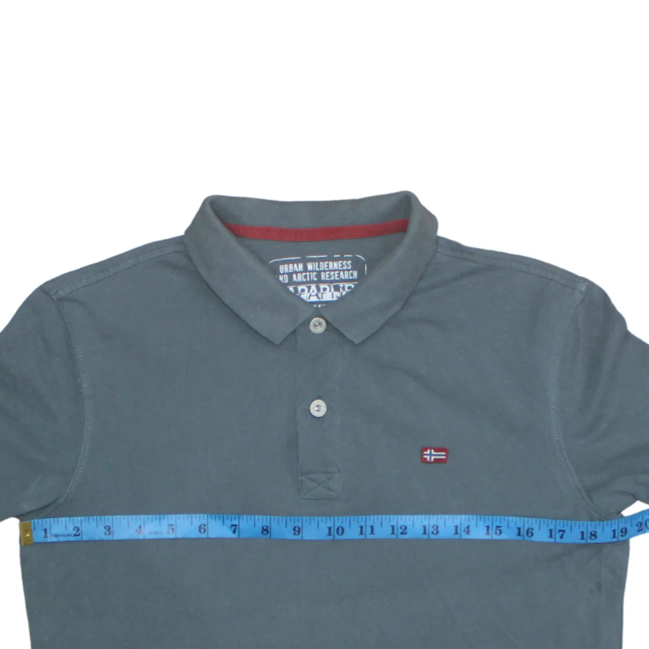 Napapijri Men's Blue Cotton Short Sleeve Polo Shirt M - Image 2
