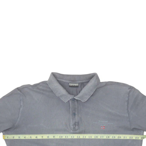 Napapijri Men's Grey Cotton Polo Shirt Size M Regular Fit - Image 2
