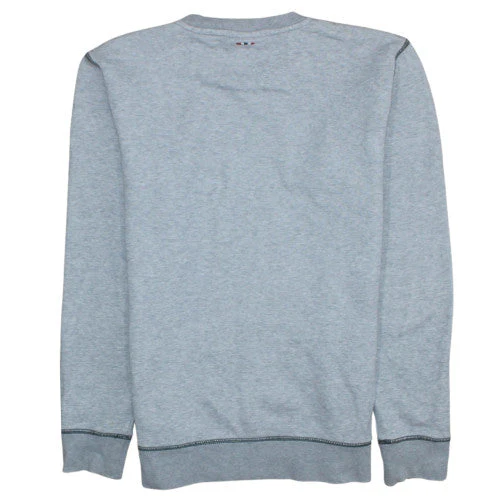 Napapijri Men's Grey Logo Crew Neck Pullover Sweatshirt Size S - Image 3