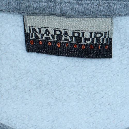 Napapijri Men's Grey Logo Crew Neck Pullover Sweatshirt Size S - Image 4