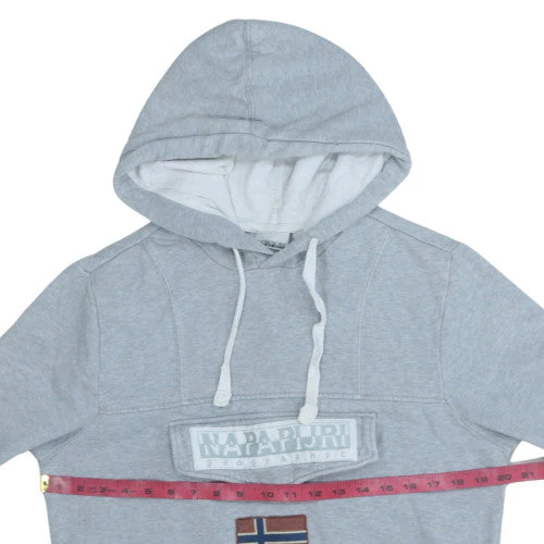 Napapijri Men's Grey Regular Fit Pullover Hoodie Size S - Image 3