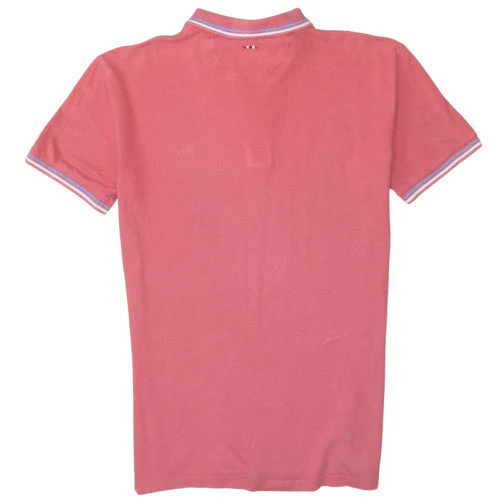 Napapijri Mens Pink Short Sleeve Slim Fit Polo Shirt Size L - Image 4