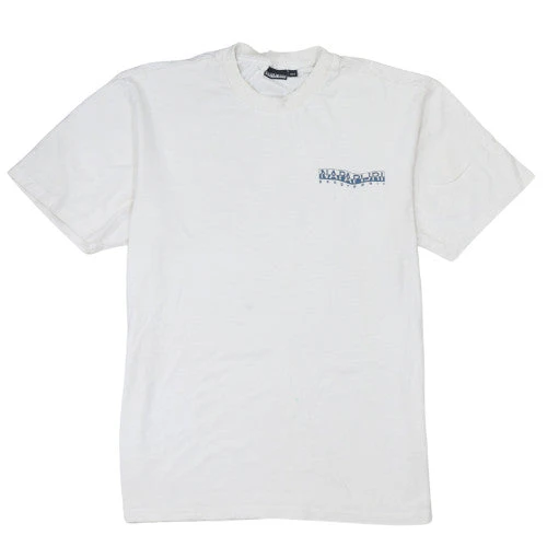 Napapijri Men's White Graphic Outdoor Cotton T-Shirt Size L